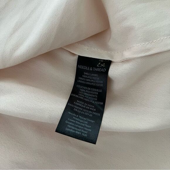 BHLDN Needle & Thread Pink Sequin Long Sleeve Dress, Size 0 NWOT - Picture 9 of 15